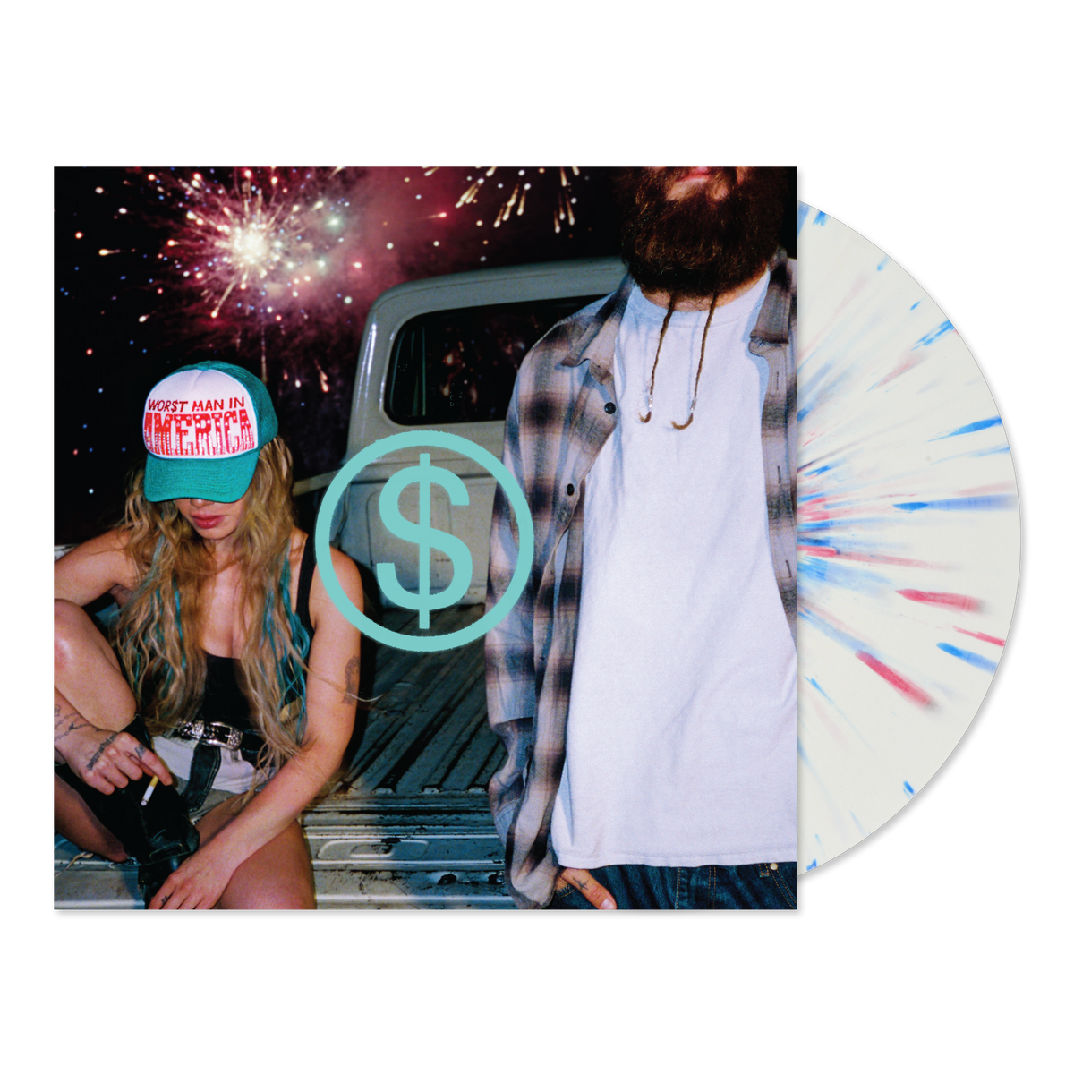 wor$t man in america - HEAD WHITE AND BLUE SPLATTER VINYL
